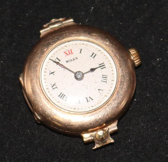 A ladys early 20th century 9ct gold Rolex wrist watch.